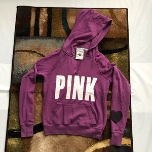 PINK Victoria’s Secret Hoodie Purple Black and White size extra small XS